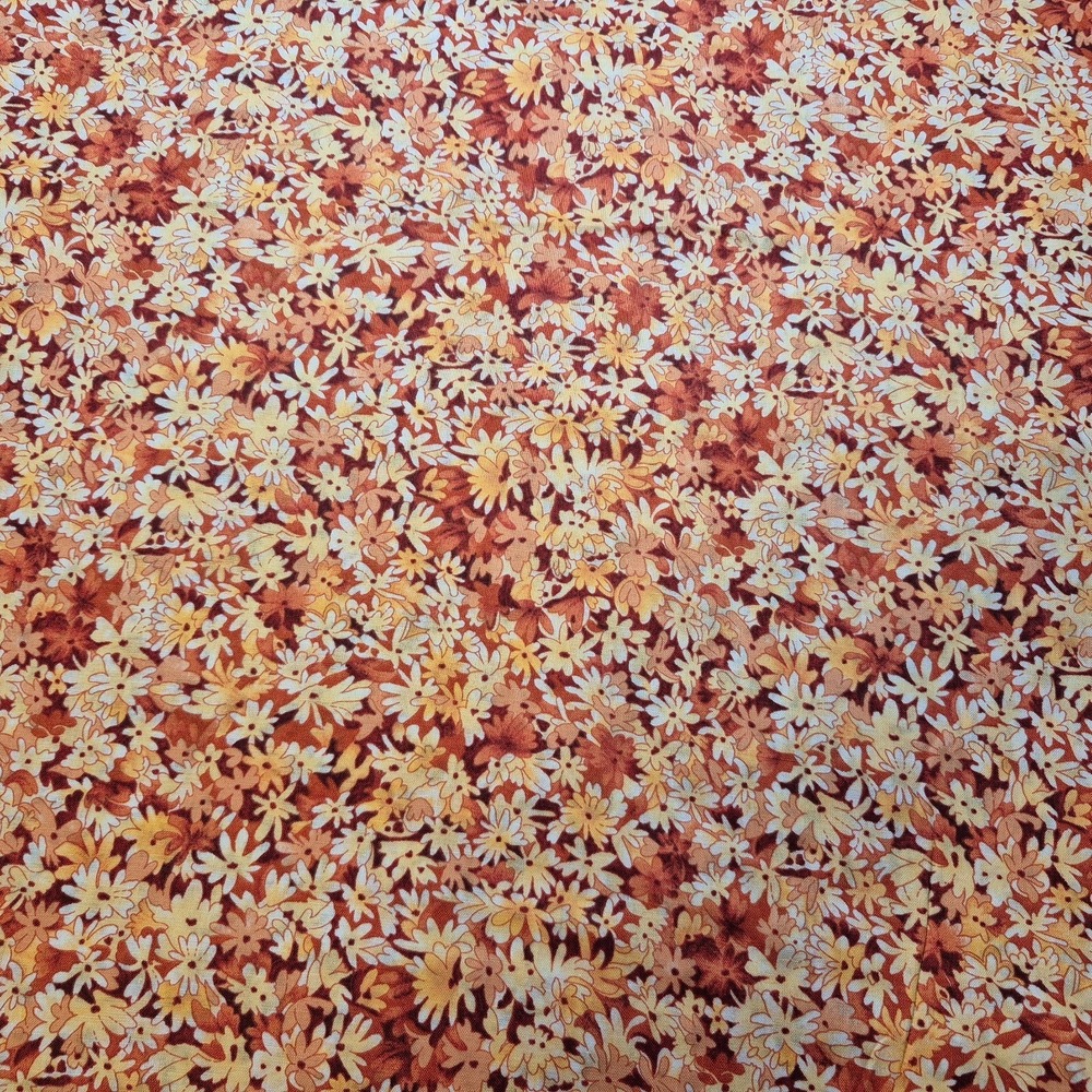 Belle Fleur Fabric Orange Gold Floral Daisy Cotton Springs Industries 5 Yards